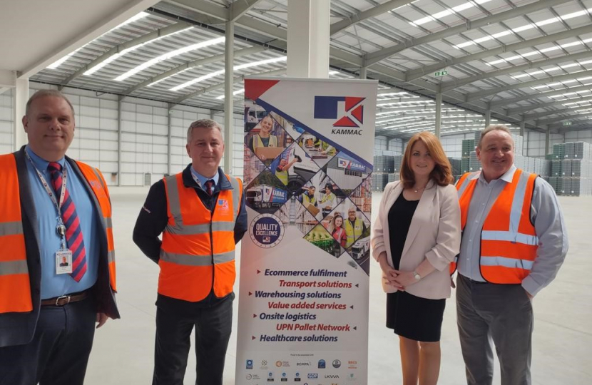 Kate Kniveton MP cuts ribbon on new Burton logistics warehouse